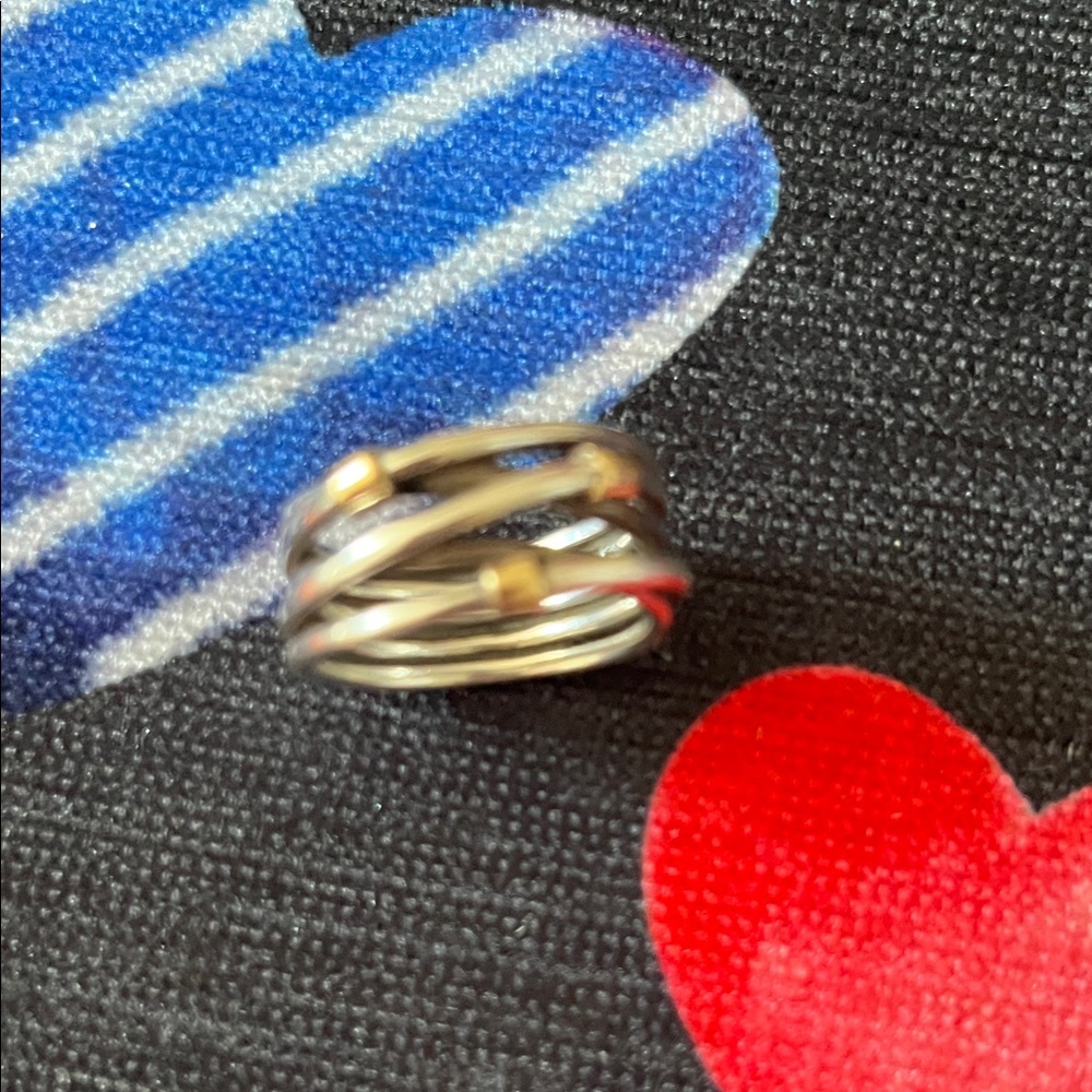 Pandora Elegant Sterling Silver and Gold Women's Ring - Picture 3 of 7